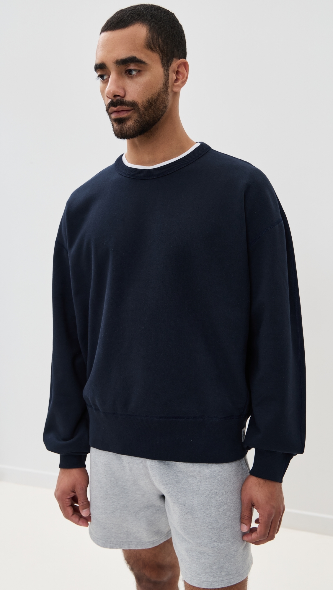 Reigning Champ Midweight Terry Relaxed Crewneck Navy