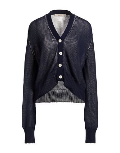Woman Cardigan Navy Size L Cotton
