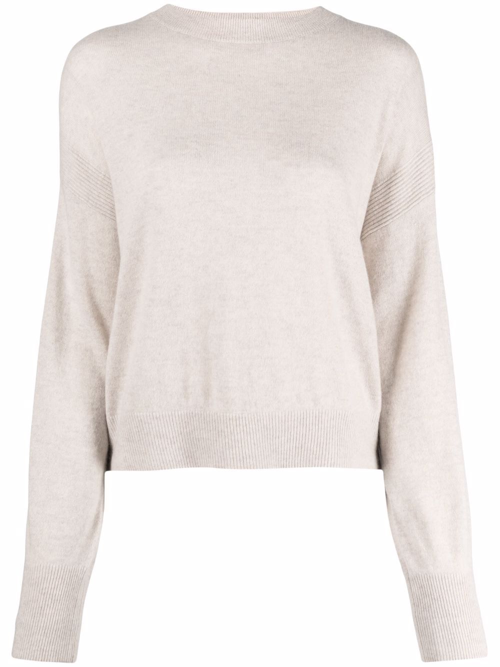 Round neck cashmere jumper - Neutrals
