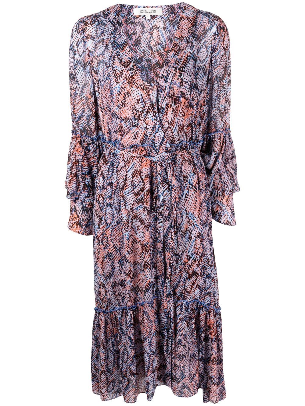 Snakeskin-print wrap dress - Multicolour