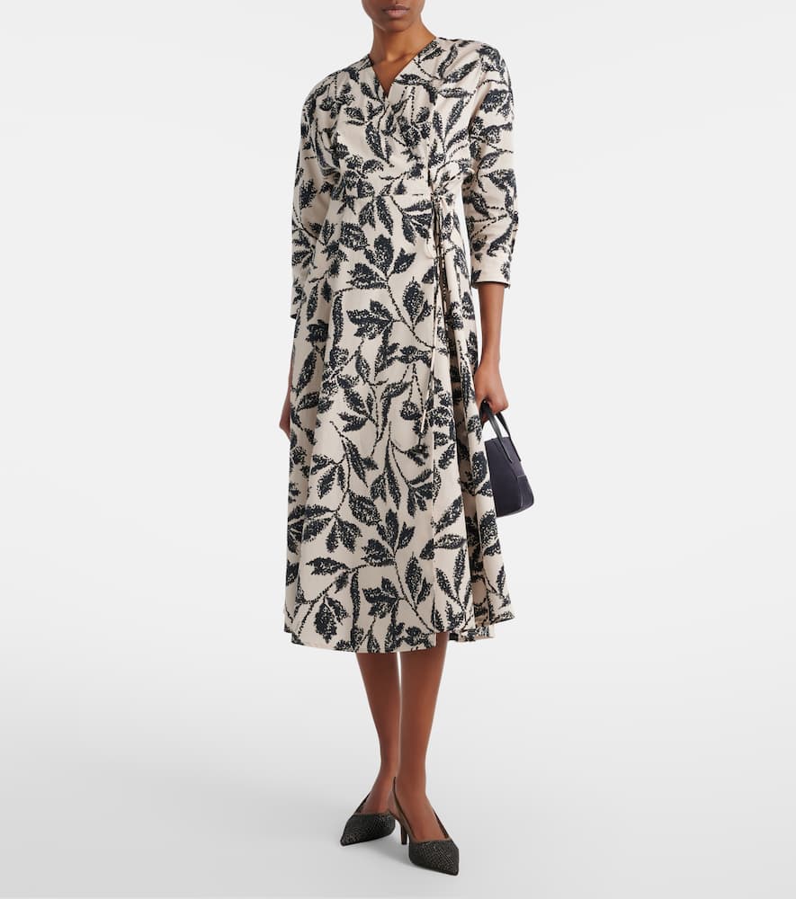 Camino printed cotton wrap dress