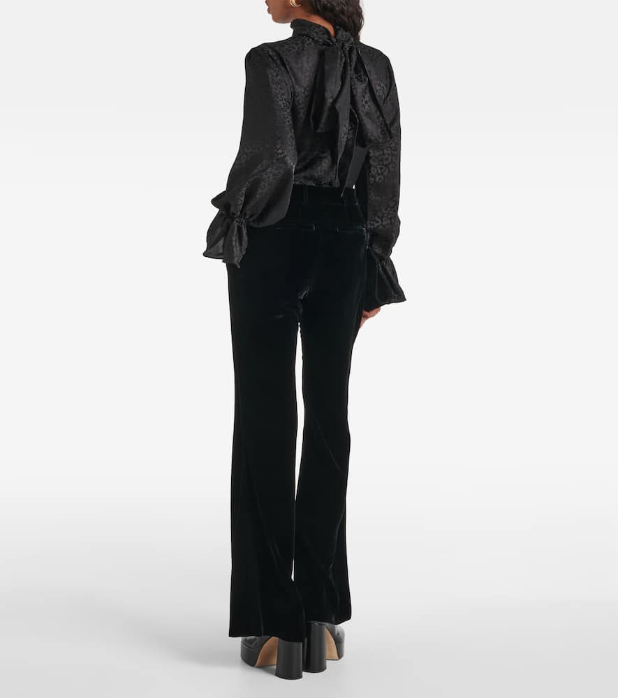 Velvet bootcut pants