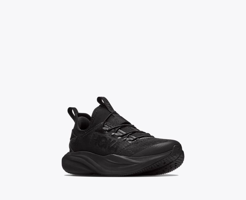 HOKA Mach 7 Little Kids Shoes in Black/Black