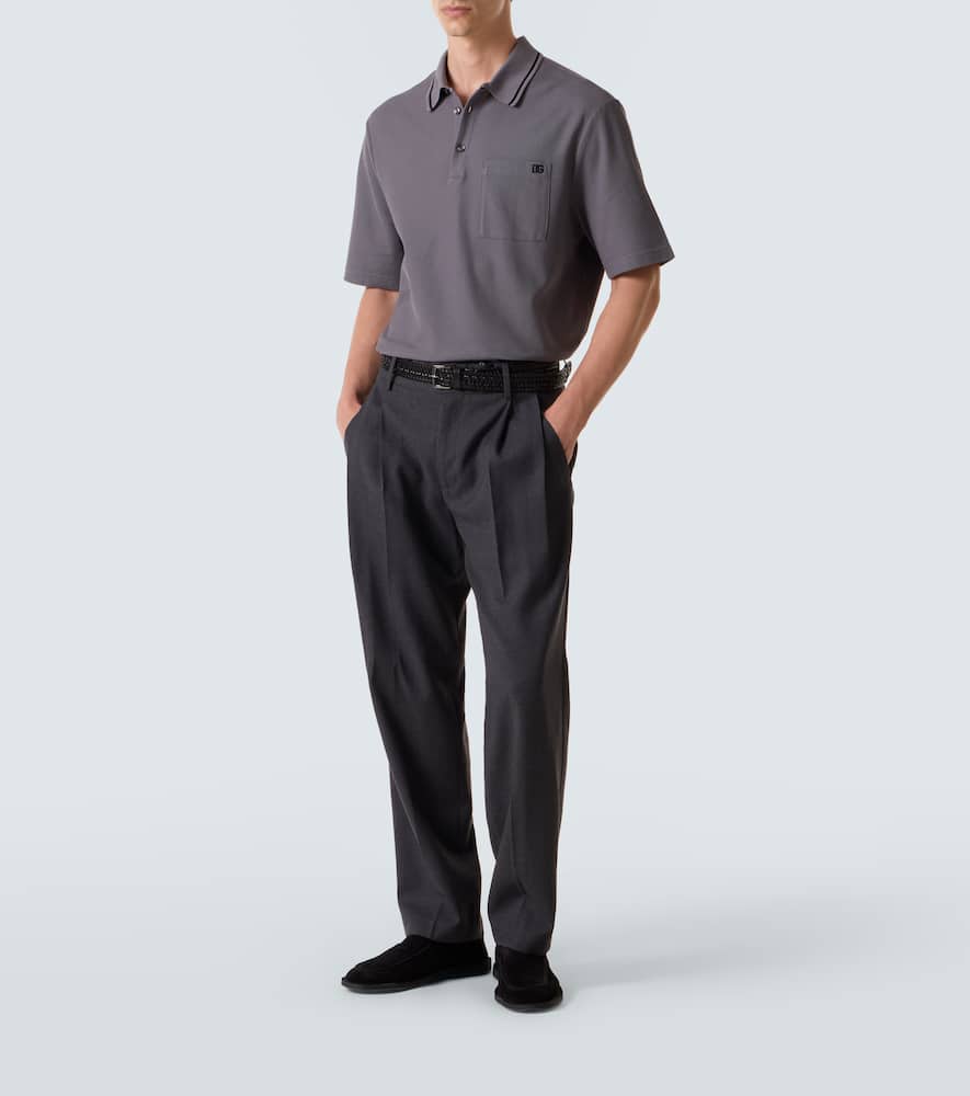DG embroidered cotton piqué polo shirt
