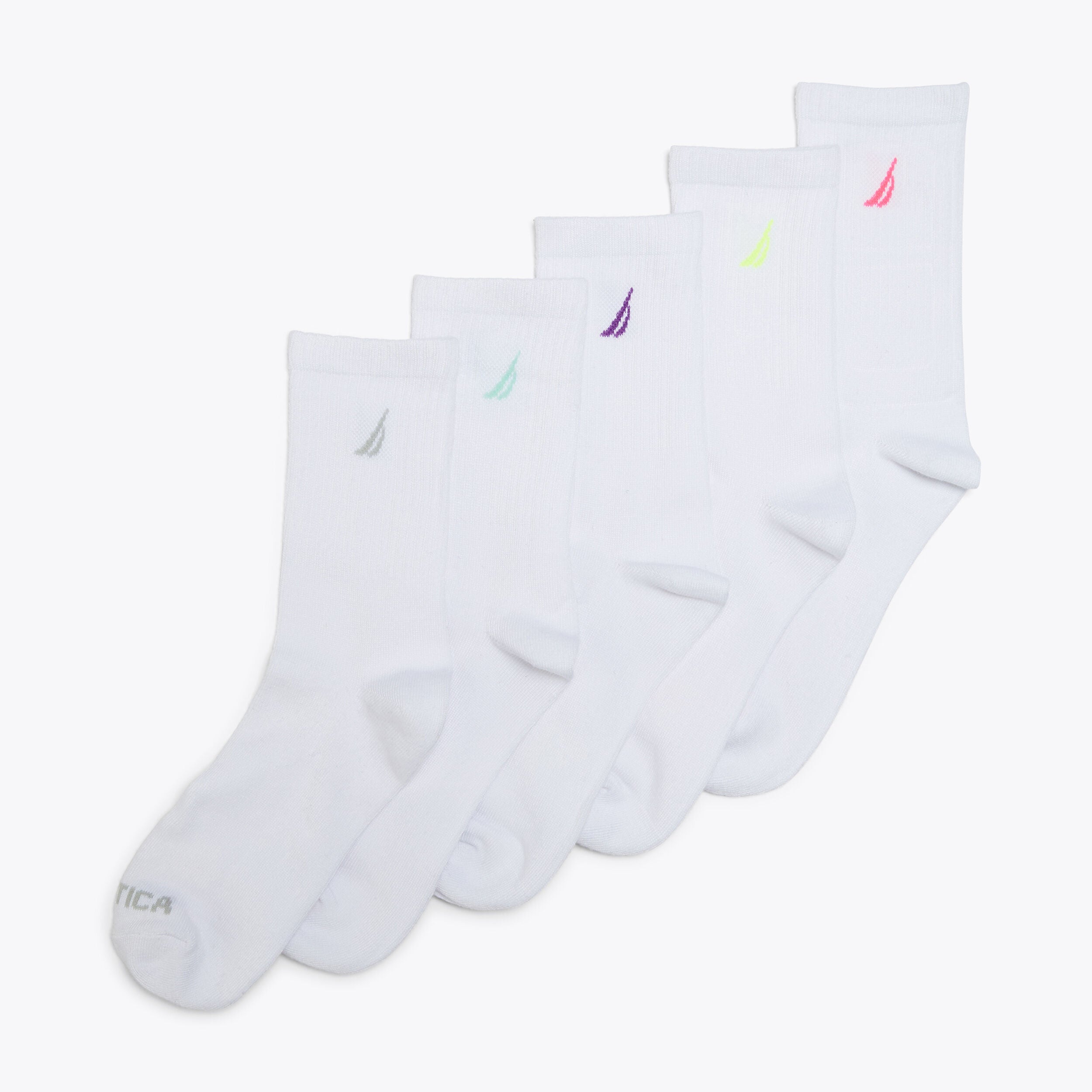 Womens Crew Socks, 5-Pack