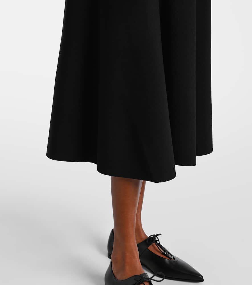 Lazio pleated crêpe midi skirt