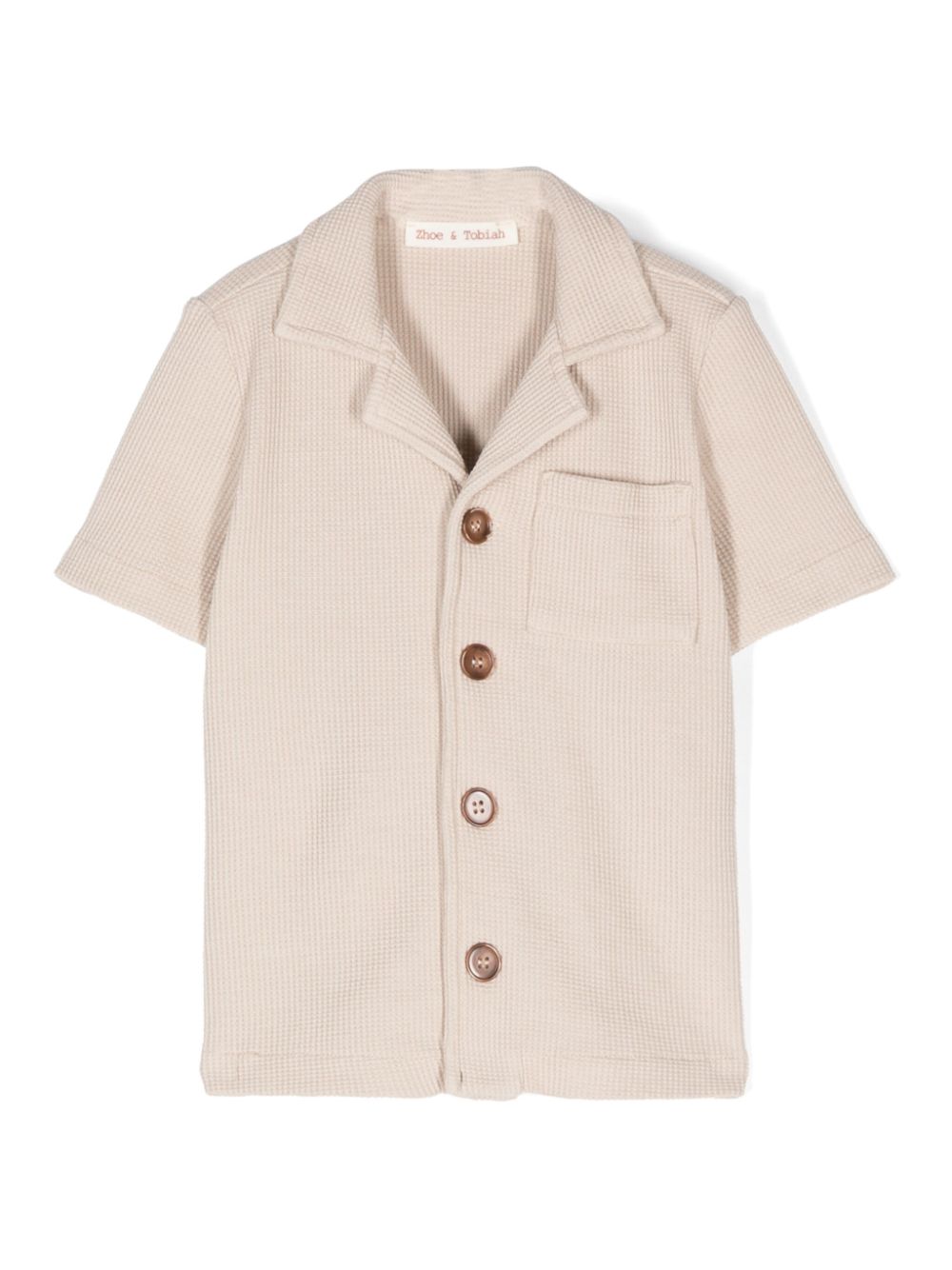 Camp-collar waffle shirt - Neutrals