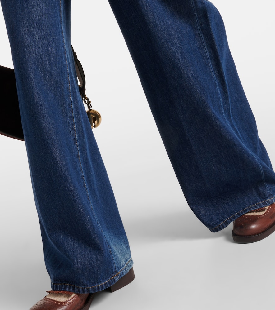 Palazzo mid-rise wide-leg jeans
