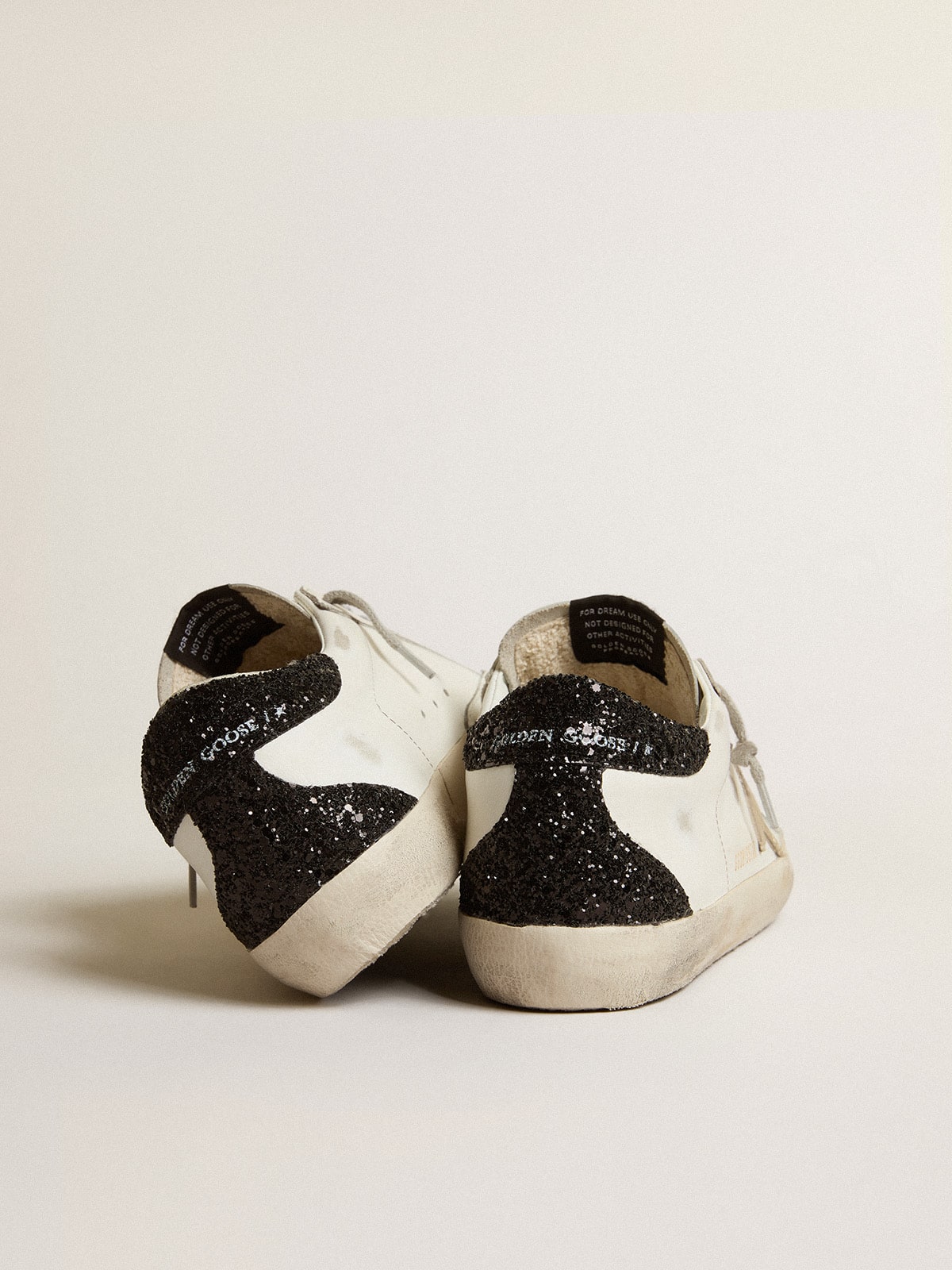 Golden Goose - Women's Super-star With Gold Star And Black Glitter Heel Tab, Woman