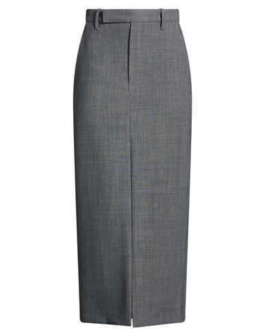 Woman Maxi skirt Grey Size 4 Polyester, Virgin Wool, Elastane, Brass