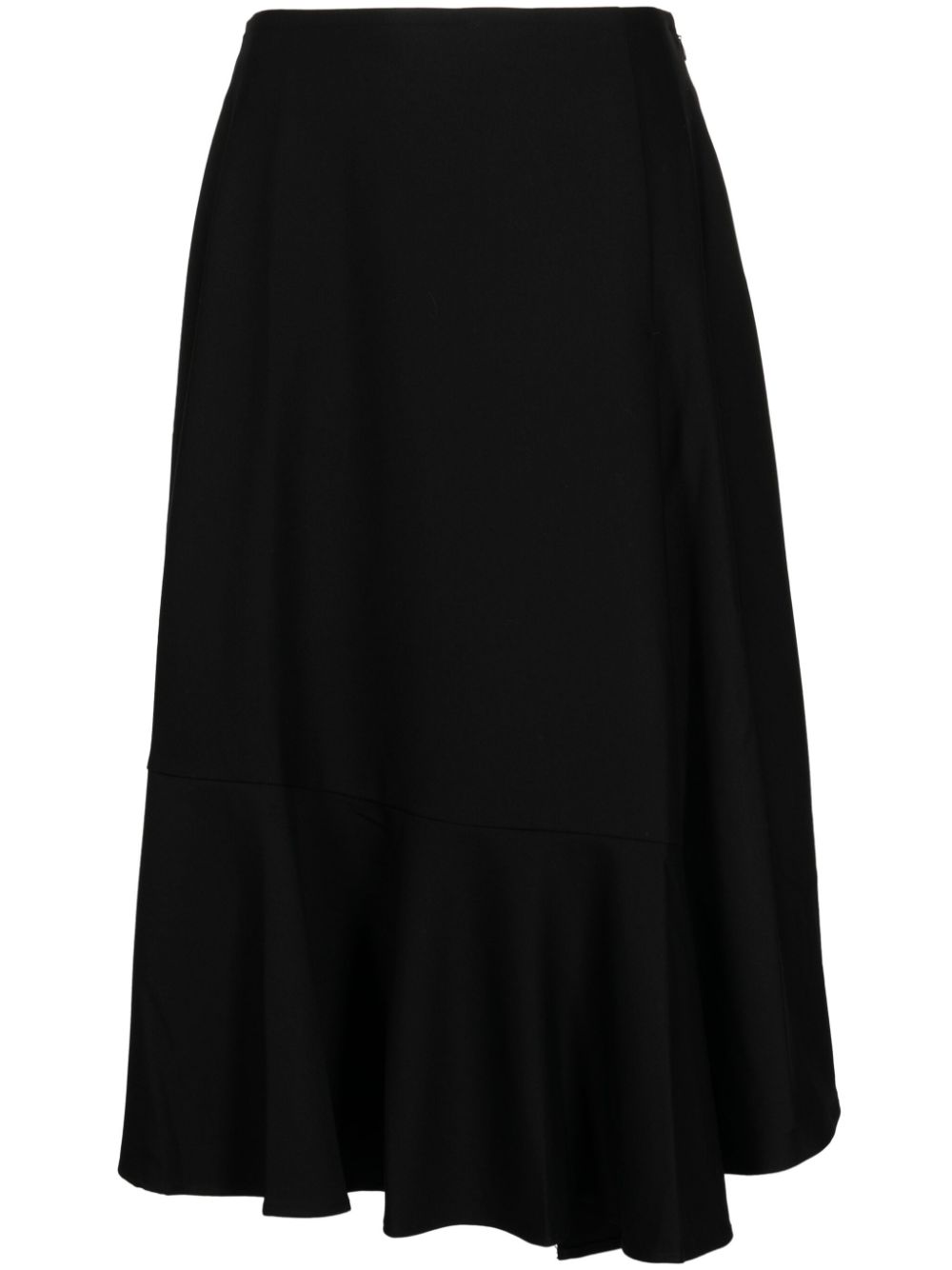 Panelled gathered high-waisted skirt - Black