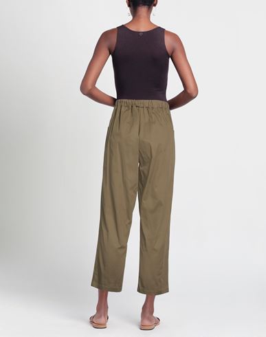 Woman Pants Military green Size 8 Cotton, Elastane