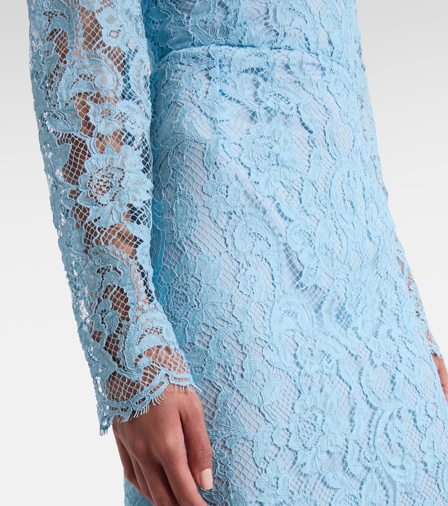 Cotton-blend lace cocktail dress