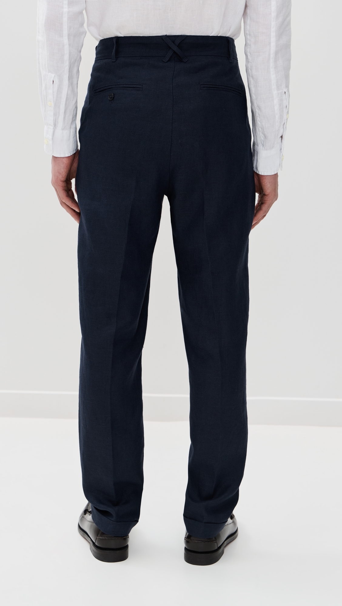 Alex Mill Standard Pleated Pants In Linen Navy