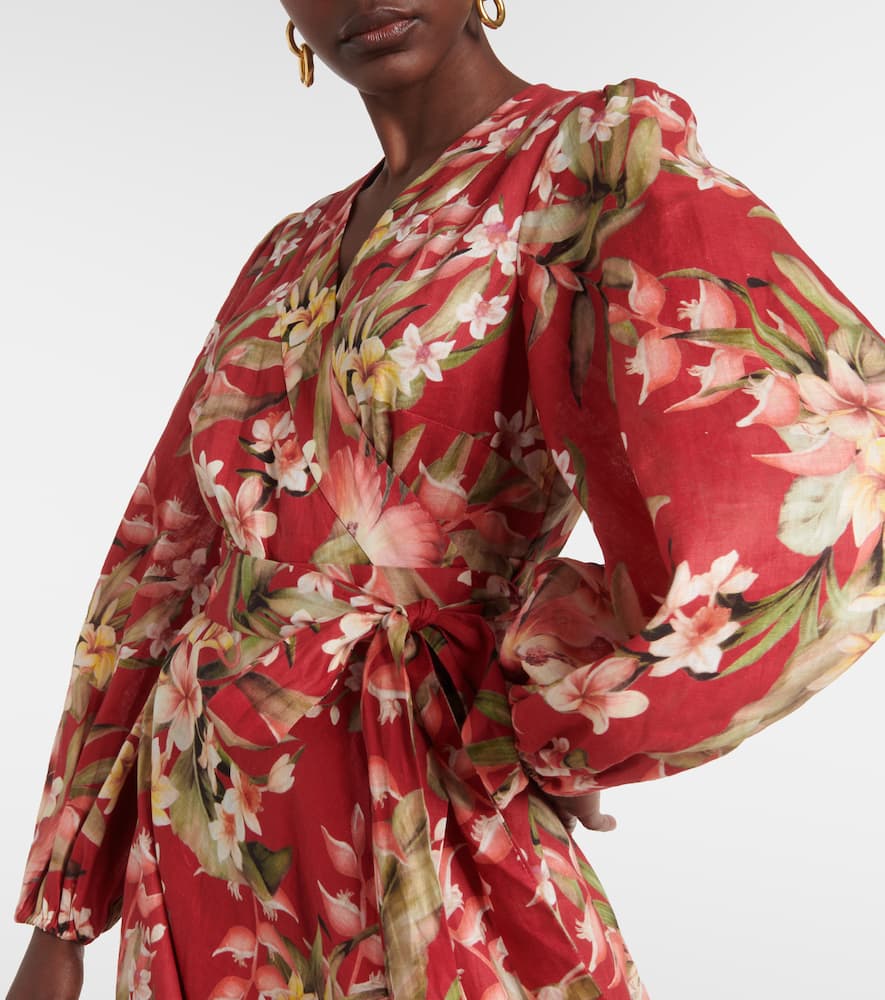 Zimmermann Lexi floral linen wrap dress