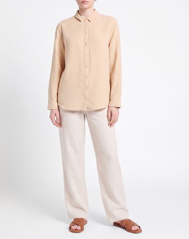 Woman Shirt Beige Size S Cotton