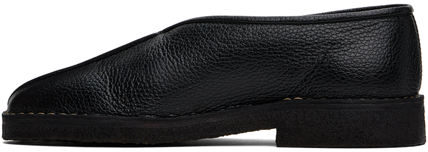 LEMAIRE Black Piped Crepe Slippers