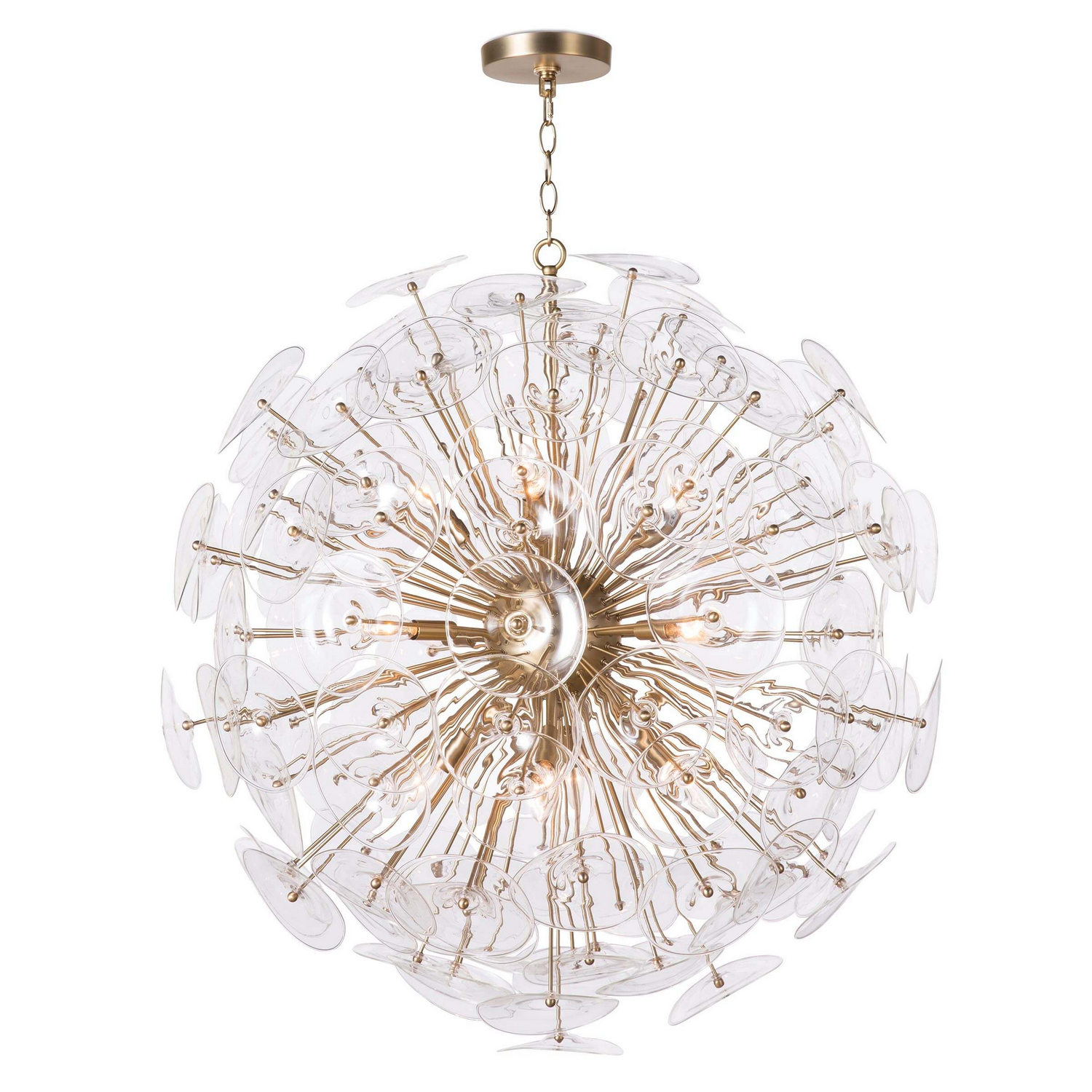 Natural Brass Chandelier from the Poppy Collection