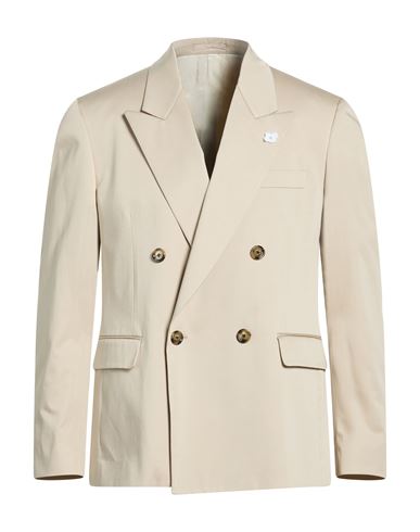 Man Blazer Beige Size 44 Cotton, Elastane