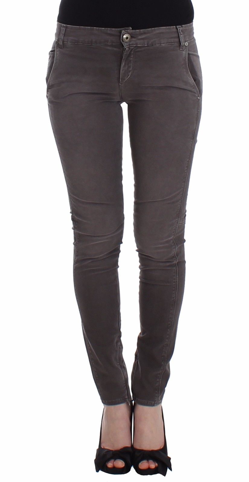 Stretch Cotton Skinny Jeans — Gray