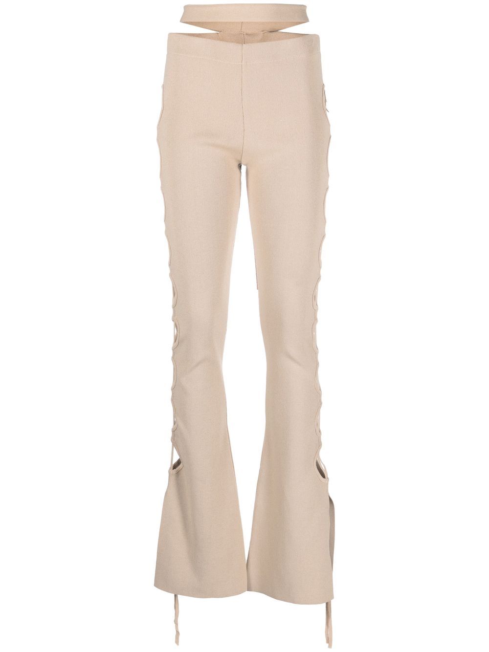 Cut-out detail bootcut trousers - Neutrals