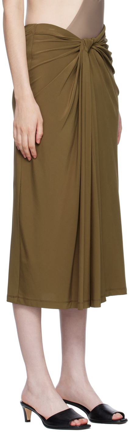 SSENSE EXCLUSIVE BROWN VISCOSE MIDI SKIRT