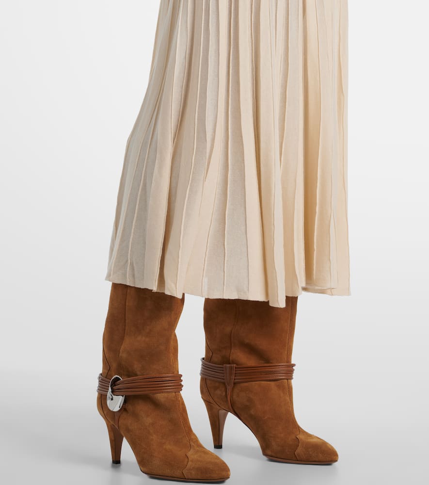 Ezra pleated semi-sheer crêpe skirt