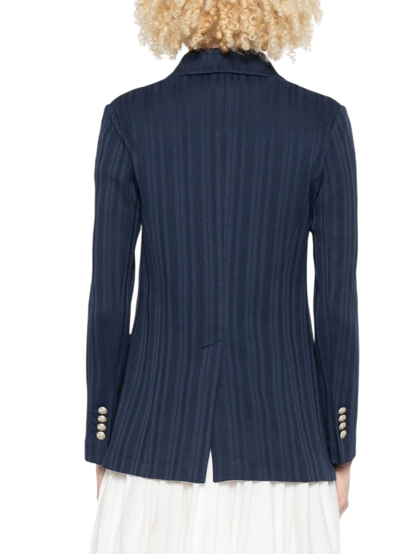 Circolo 1901 - striped double breasted long cotton jacket