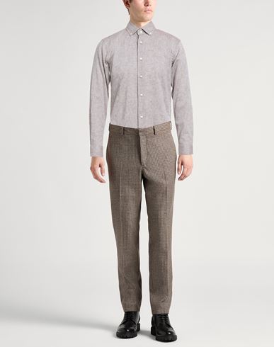 Man Shirt Taupe Size 15 ½ Linen, Cotton