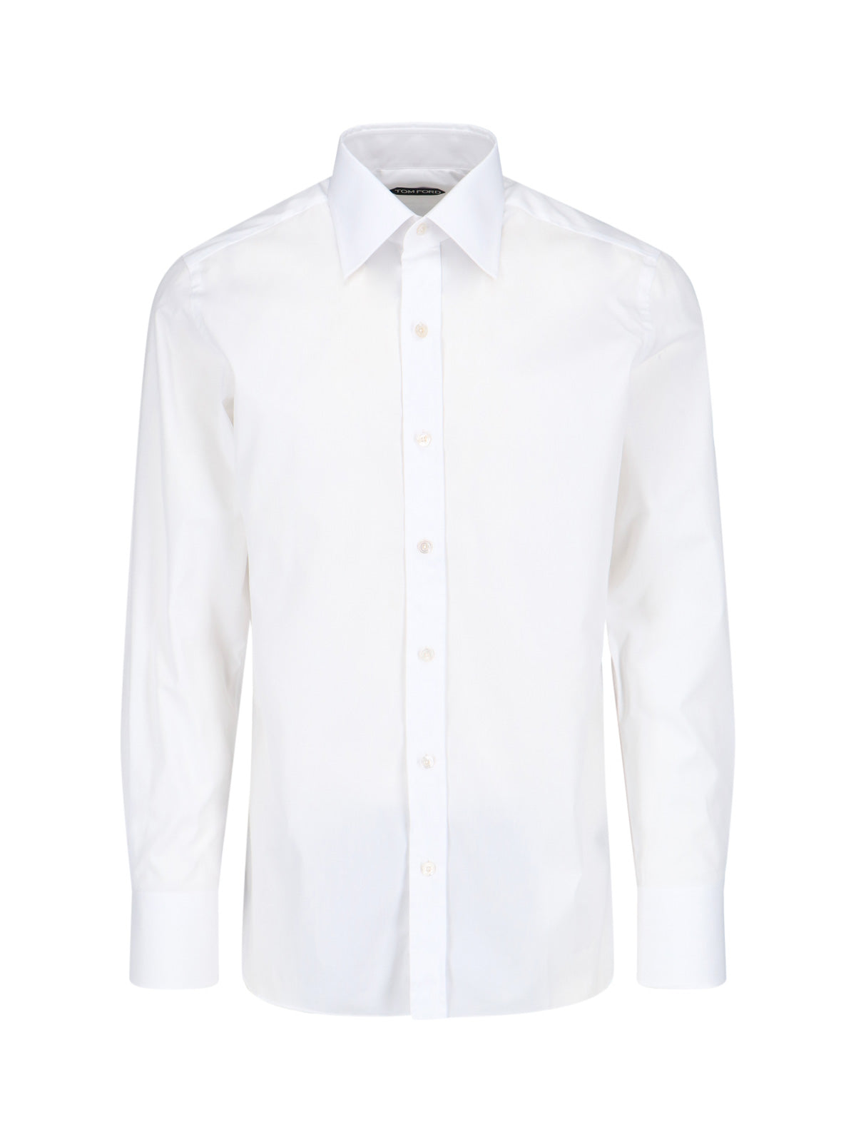 Tailored 100% Cotton Button-Down Shirt with Mother-of-Pearl Buttons