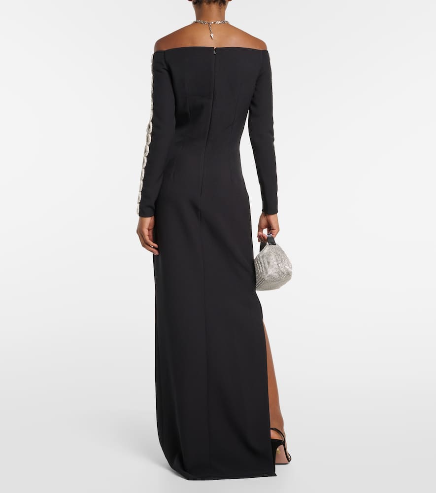 Maimie crystal-embellished crêpe gown