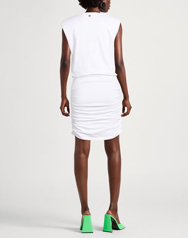 Woman Midi dress White Size M Cotton