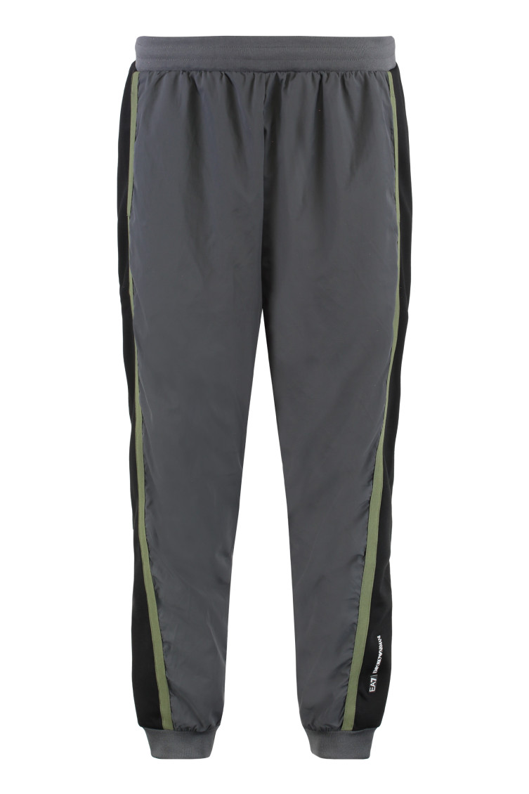 Grey Polyester Striped Jogger