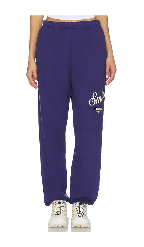 The Mayfair Group Smile Sweatpants in Purple. - XS also in L/XL, M/L