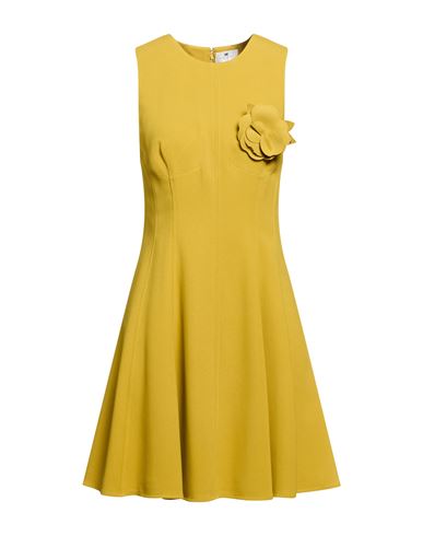 Woman Mini dress Mustard Size 8 Viscose, Acetate, Elastane