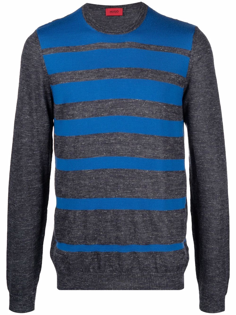 Striped-knit jumper - Grey