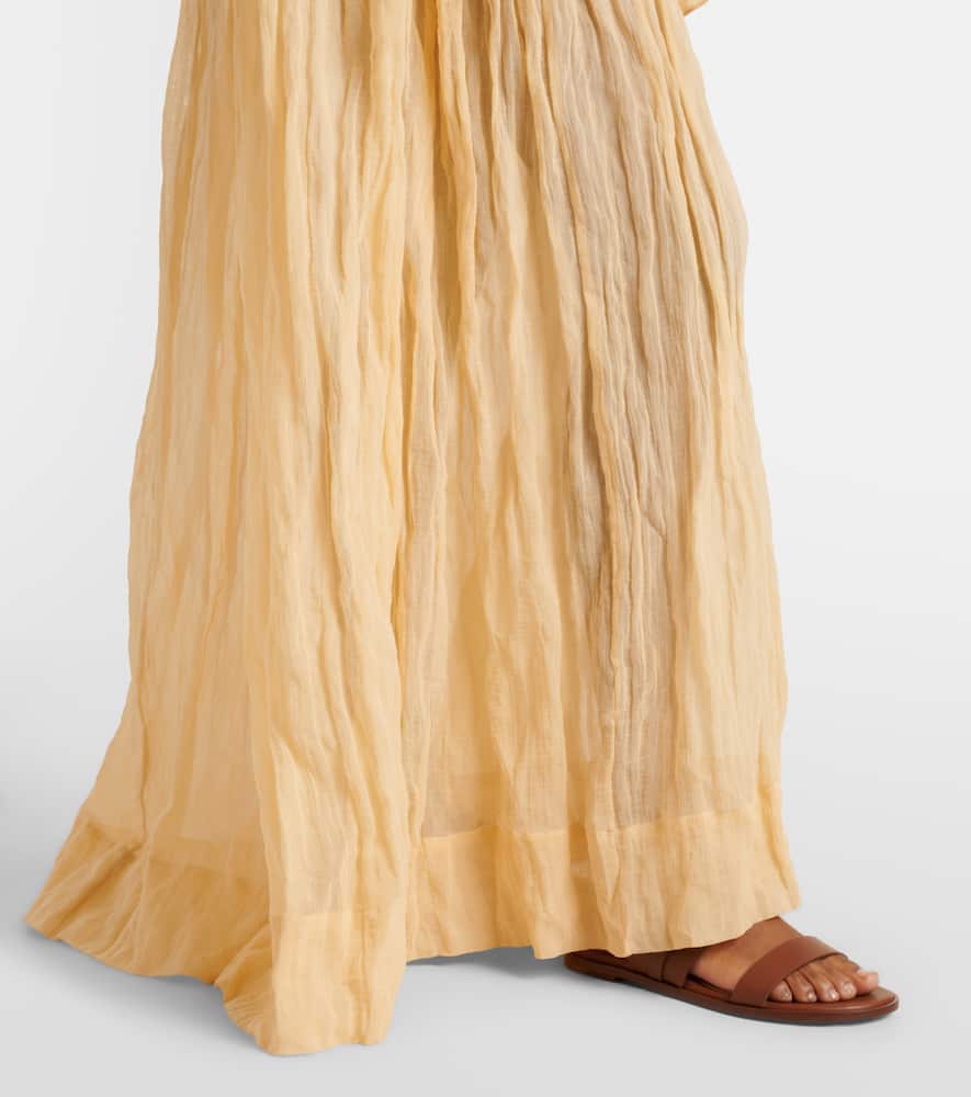 Scarf-detail cotton-blend maxi dress