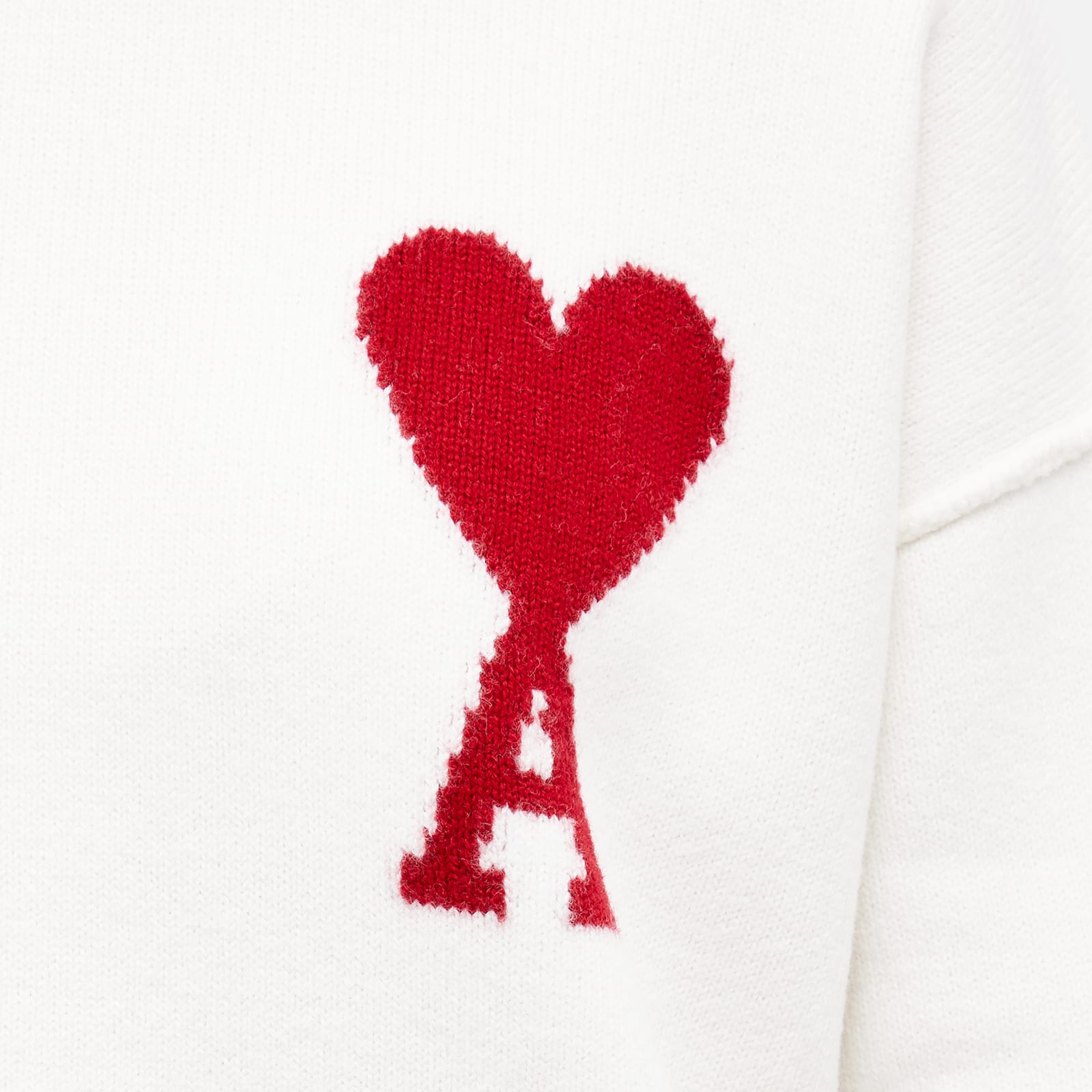 AMI ADC Large Crew Knit Sweater in White