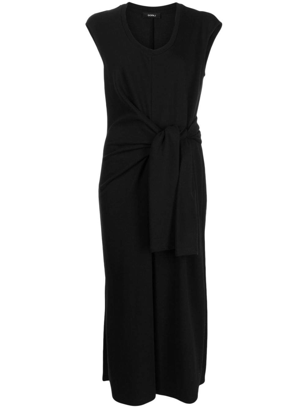 Twist-detail midi dress - Black