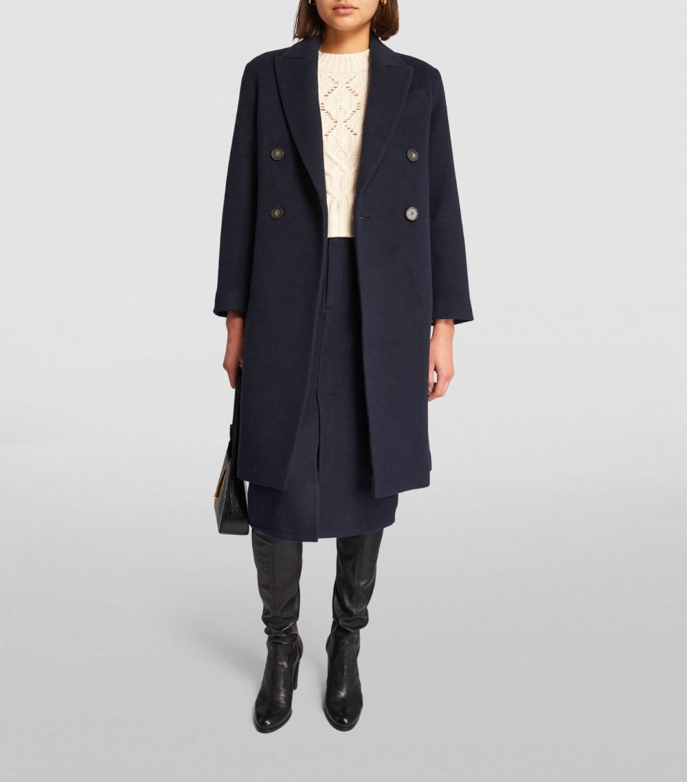 Wool-Blend Double-Breasted Coat