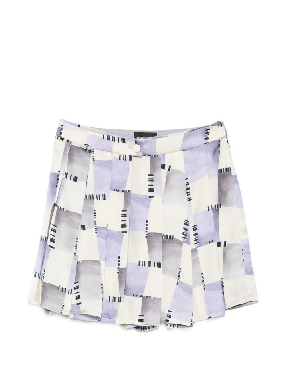 Abstract Print Pleated Shorts
