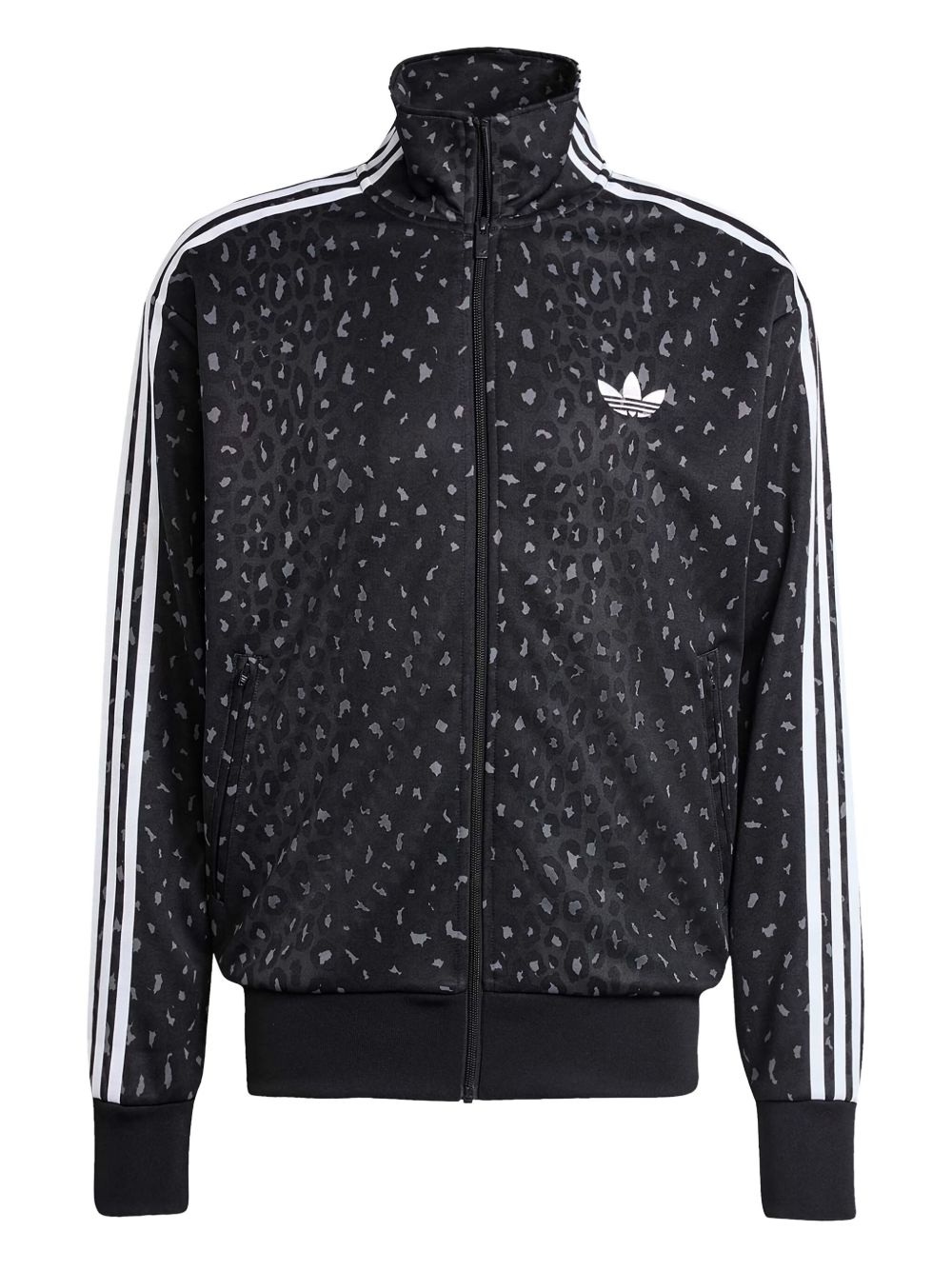Leopard-print zip-up sweatshirt - Black