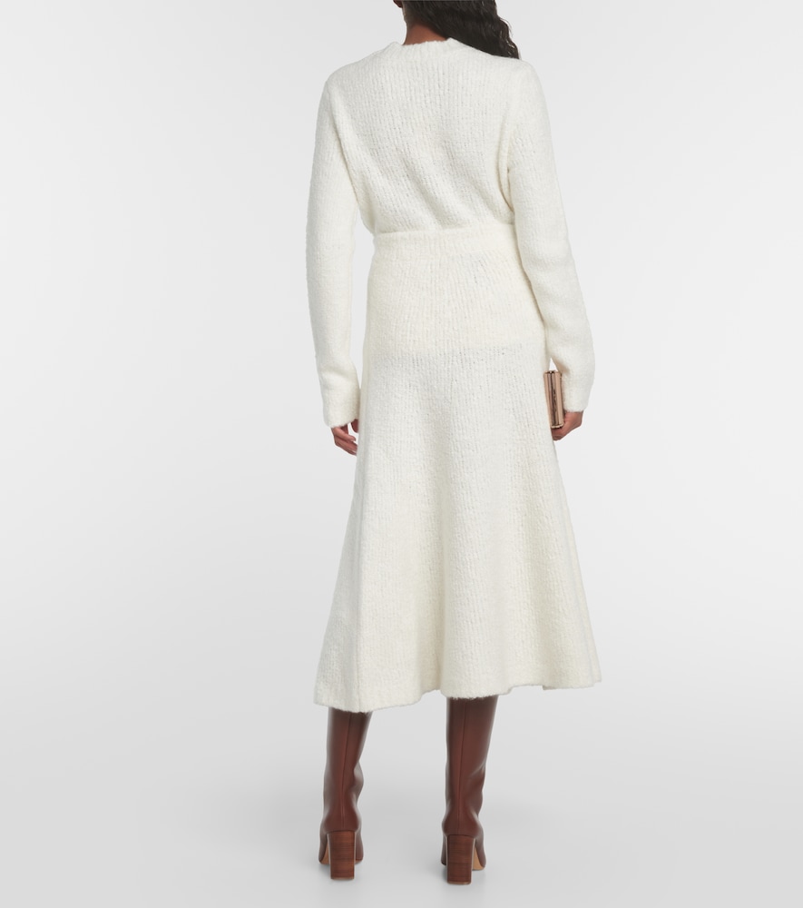 Pablo wool and silk bouclé midi skirt