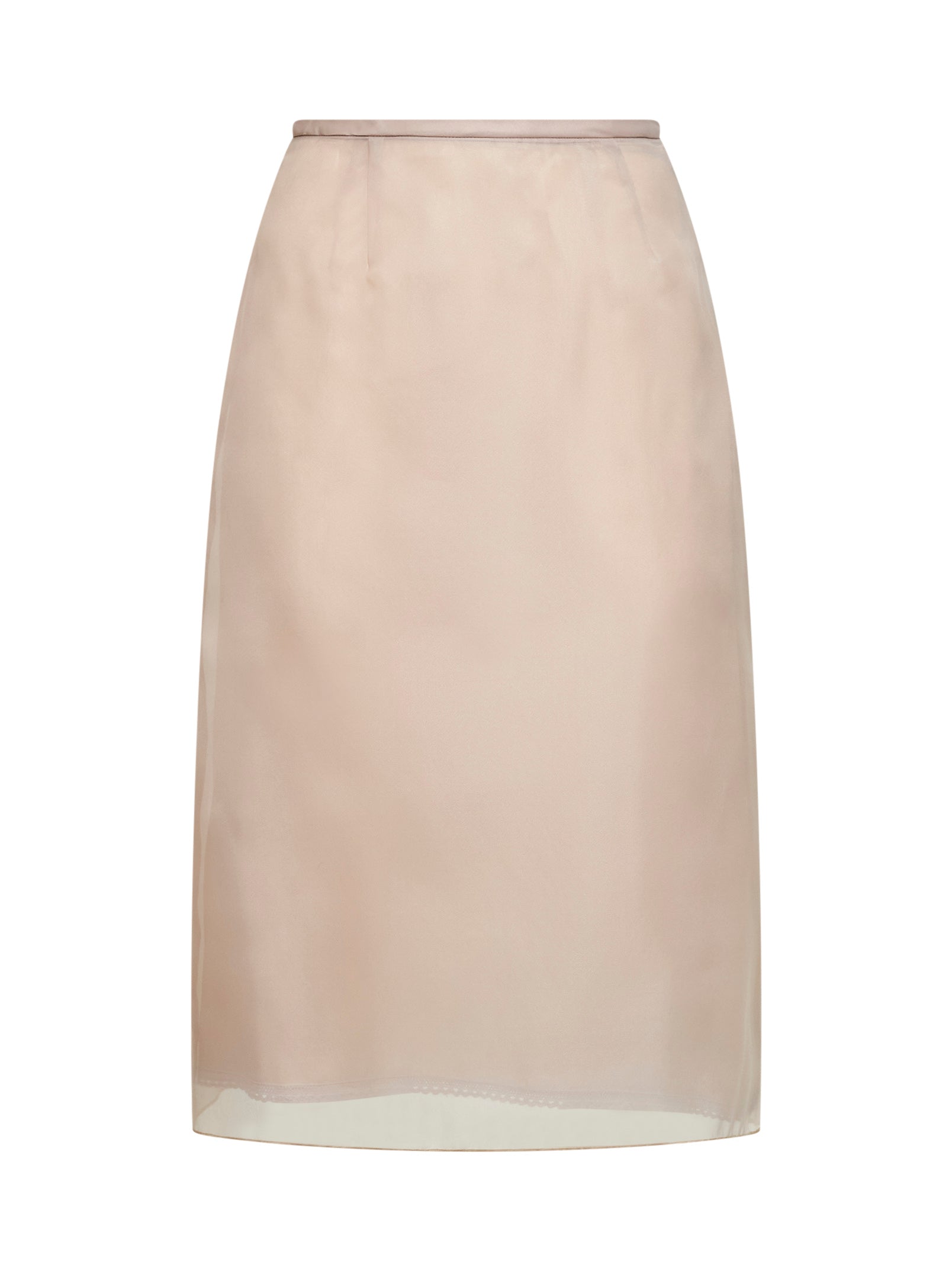 Organza Pencil Skirt — Beige