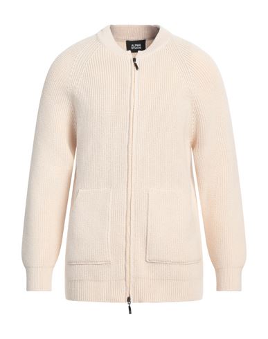 Alpha Studio Man Cardigan Cream Size 40 Wool, Polypropylene