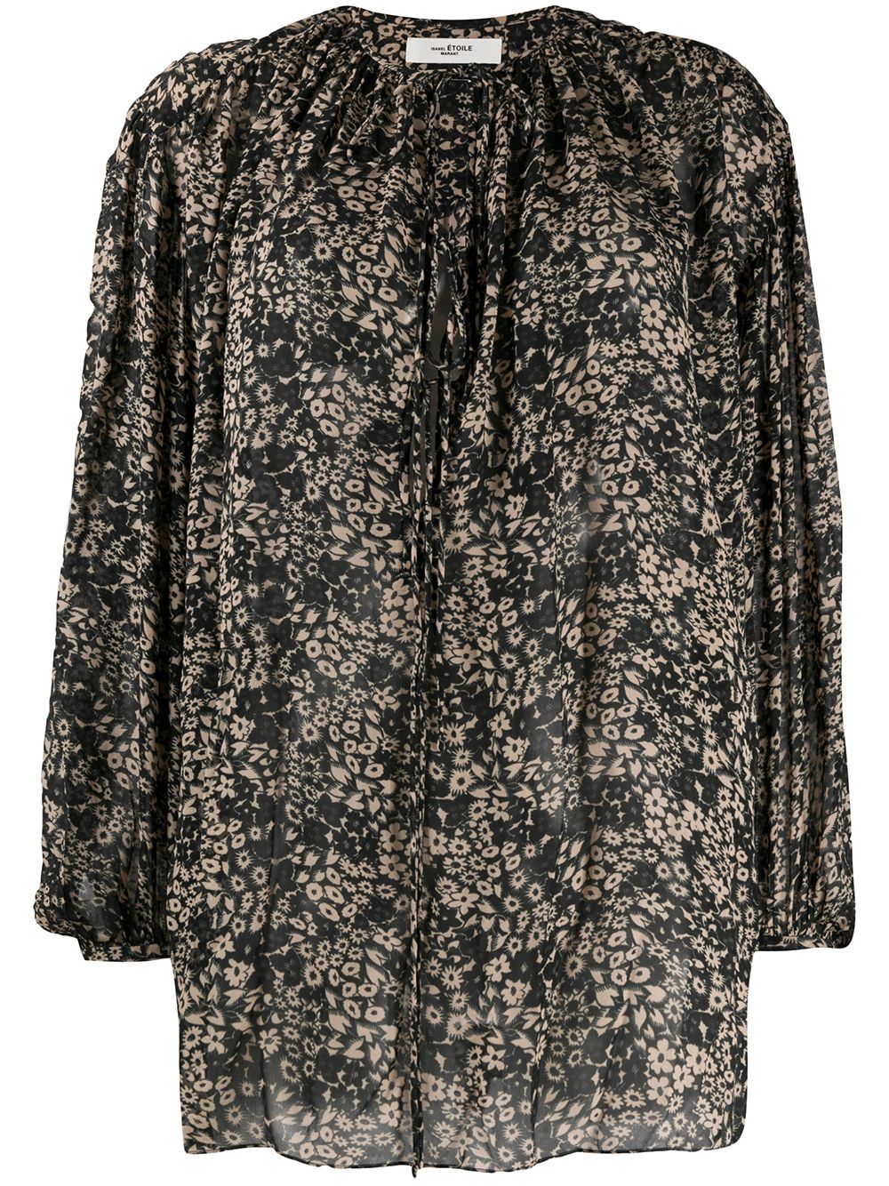 Liliana oversized floral-print blouse - Black