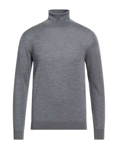 Selezione Man Turtleneck Grey Size L Merino Wool, Silk