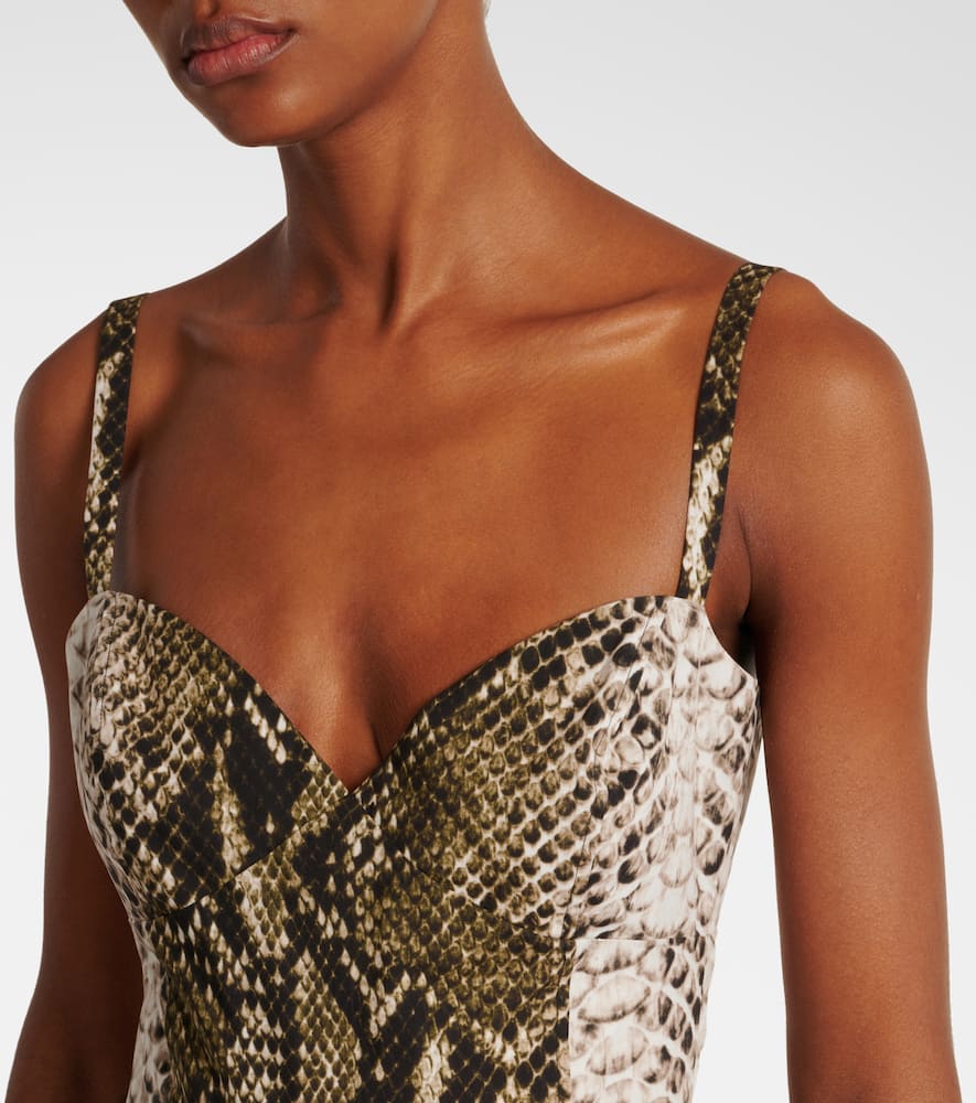 Oscar de la Renta Snake-print faille minidress