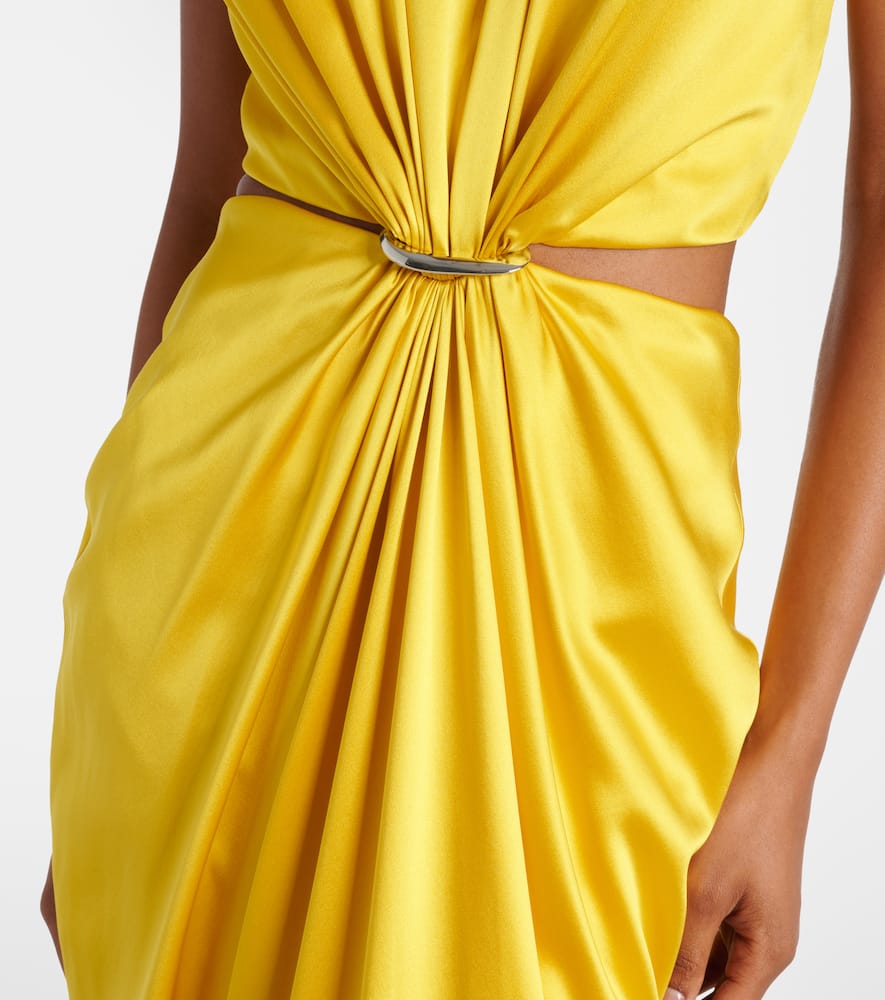 Panaro draped cutout silk maxi dress