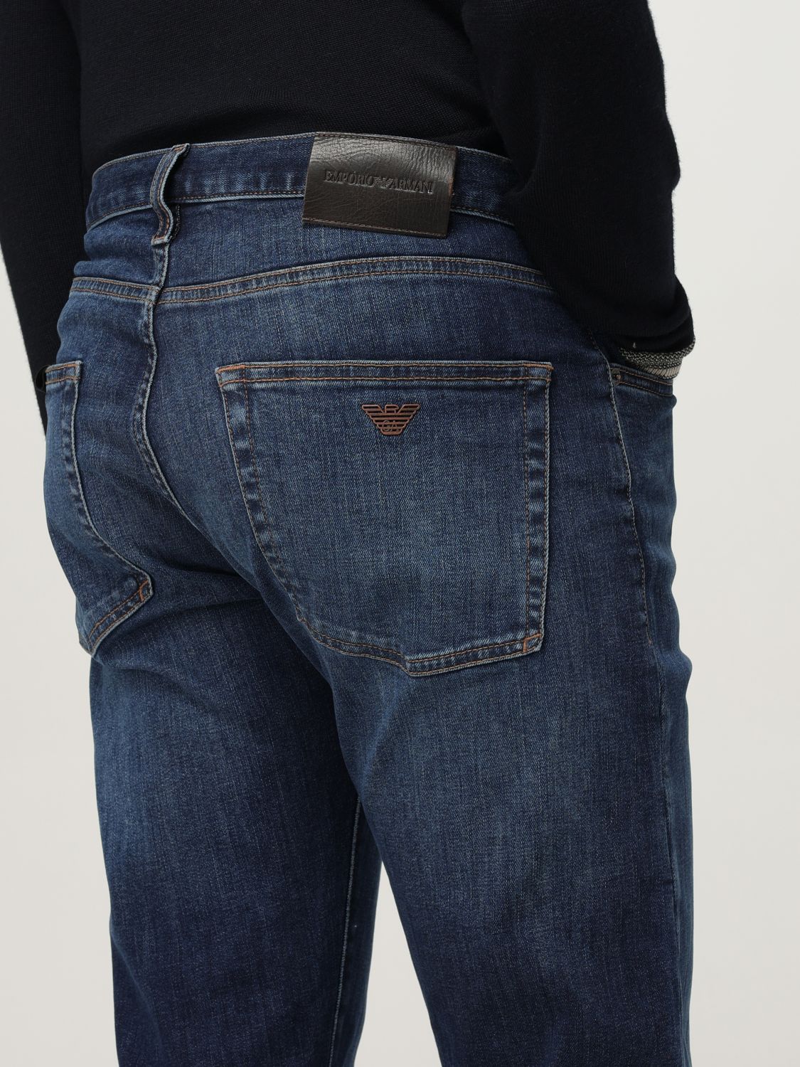 Emporio Armani logo-patch jeans - Blue